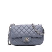 Chanel Vintage Pre-owned Laeder crossbodyvskor Gray, Dam