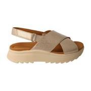 Clarks Silver Läder Komfort Sandal Yellow, Dam