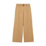 Max Mara Wide Trousers Beige, Dam