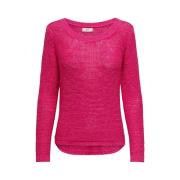 Jacqueline de Yong Round-neck Knitwear Pink, Dam