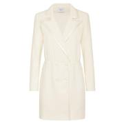 MVP wardrobe Peak Lapel Wool Mini Dress White, Dam