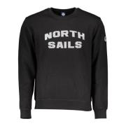 North Sails Svart bomullströja med logotryck Black, Herr