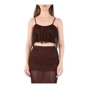 Simona Corsellini Sleeveless Tops Brown, Dam