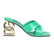 Dolce & Gabbana Gröna Sandaler med Krokodiltryck Green, Dam