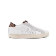 P448 Vita lädersneakers med djurtryck White, Dam