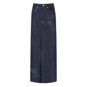 Ganni Maxi Skirts Blue, Dam