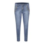 Cream Skinny Jeans Blue, Dam