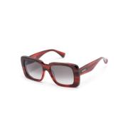 Max Mara Stiliga solglasögon för dagligt bruk Red, Dam