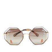 Chloé Pre-owned Pre-owned Acetat solglasgon Brown, Dam