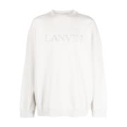 Lanvin Vit Logobroderad Tröja White, Herr