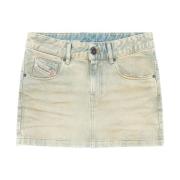 Diesel Minikjol i slitna denim Blue, Dam