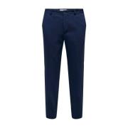 ONLY & SONS Slim Fit Casual Byxor Blue, Herr