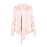 Lanvin Sidentopp med slips halsringning Pink, Dam