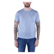 Eleventy Blå Crew Neck Bomull T-shirt Blue, Herr