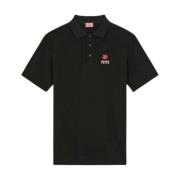 Kenzo Blomster Crest Polo Black, Herr