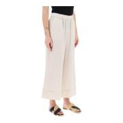 Max Mara Wide Trousers Beige, Dam