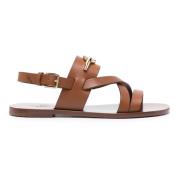 Valentino Garavani Flat Sandals Brown, Dam