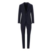 Emporio Armani Blått Ull Slim Fit Kostym Blue, Herr