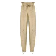 Ganni Tapered Trousers Beige, Dam