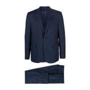 Tagliatore Single Breasted Suits Blue, Herr