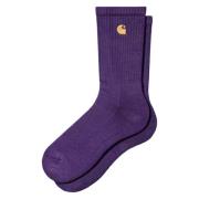 Carhartt Wip Chase Strumpor Guld Bomull Logo Purple, Herr