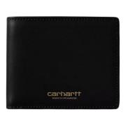 Carhartt Wip Vegas Billfold Plånbok i Läder Svart Guld Black, Dam