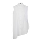 Ann Demeulemeester Iona Oversize-skjorta med asymmetrisk kant White, D...