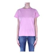 Pinko Logo Front T-shirt i Rosa Bomull Pink, Dam