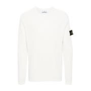 Stone Island Vit Stickad Kompassweater White, Herr