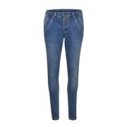 Cream Skinny Jeans Blue, Dam