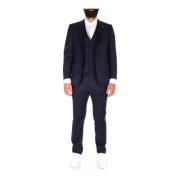 Tagliatore Single Breasted Suits Blue, Herr