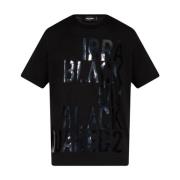 Dsquared2 Svart Logotyp T-shirt Uppgradering Ss22 Black, Herr