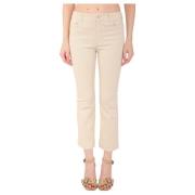 Sportmax Cropped Trousers Beige, Dam