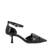 Elvio Zanon Läder Kilklack Pumps Black, Dam