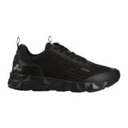 Emporio Armani EA7 Svart/Guld Mesh Sneaker Träningsskor Black, Herr