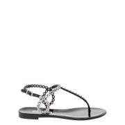 Aquazzura Flat Sandals Black, Dam