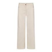 LauRie Wide Trousers Beige, Dam