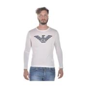 Emporio Armani Mysig Stickad Tröja Pullover White, Herr