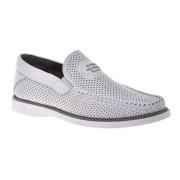 Baldinini Loafer in white perforated calfskin White, Herr