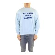 Drole de Monsieur Herr Sweatshirt Slogan Print Blue, Herr