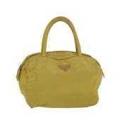 Prada Vintage Pre-owned Nylon handvskor Yellow, Dam