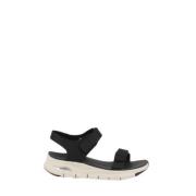 Skechers Flat Sandals Black, Dam