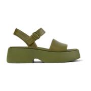 Camper Flat Sandals Green, Dam