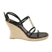 Tory Burch Capri Miller Espadrille Kilklack Sandaler Black, Dam