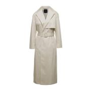 Theory Beige Wrap Trench Coat Beige, Dam