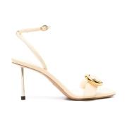 Jacquemus Ivory High Heel Sandaler Beige, Dam