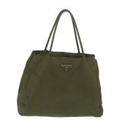 Prada Vintage Pre-owned Tyg totevskor Green, Dam