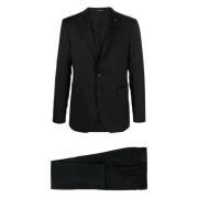 Tagliatore Single Breasted Suits Black, Herr