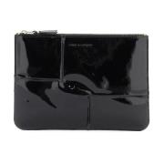 Comme des Garçons Blankt Patentläder Präglad Pouch Black, Herr