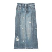 Acne Studios Förstörd Denim Midi Kjol Blue, Dam